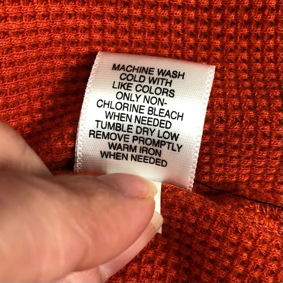 NWT Merona Shirt Men's XXL Rust Orange Thermal Waffle Knit Henley Long Sleeve - Picture 11 of 13